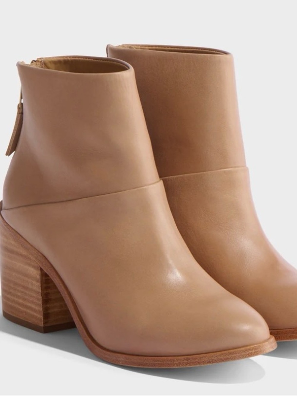Nisolo Dari Womens Tan Leather Block Heel Ankle Boot
